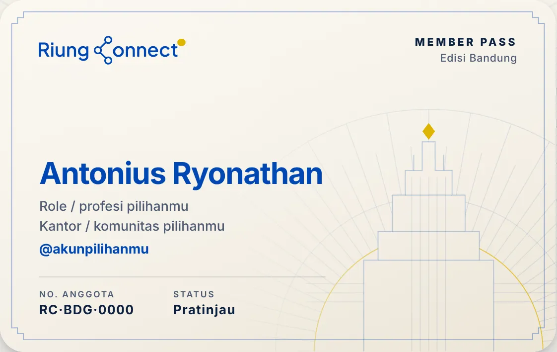 Riung Pass member card in ivory with member name, role and member number